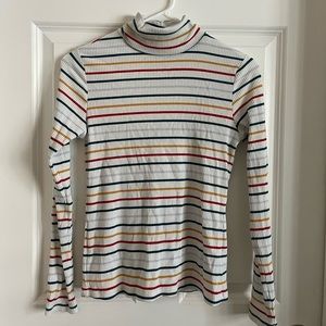 Old Navy Rainbow Striped Long-Sleeved Turtleneck. Size S, Rainbow.